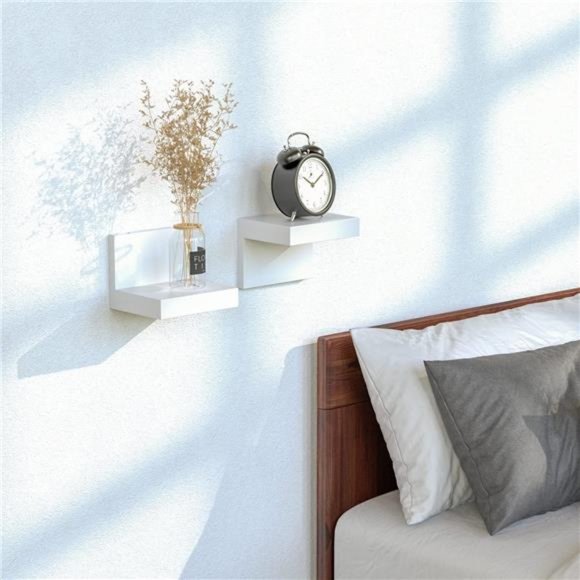 3Pack Small Floating Shelves for Wall,4Inch Plastic Display Ledges forMini Decor - Picture 4 of 5